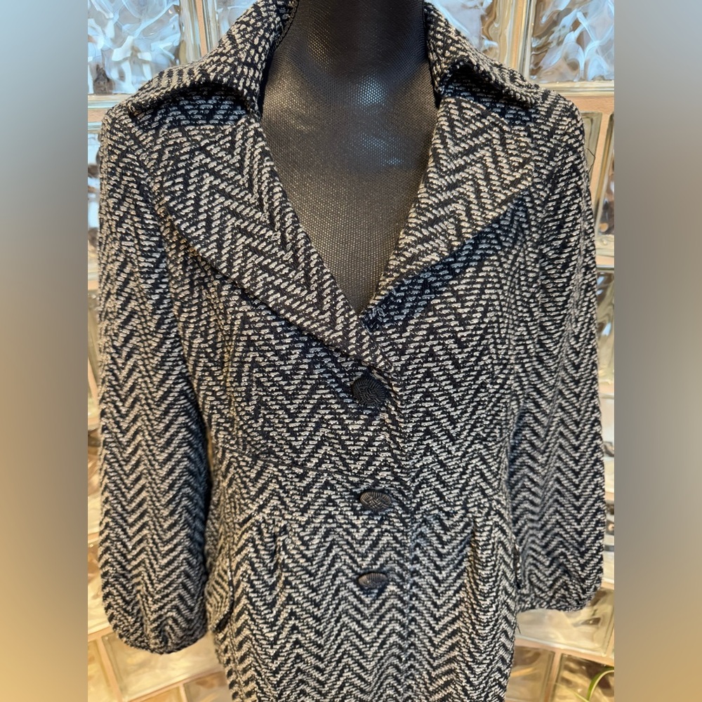 Nine West Herringbone Pea Coat with Wide Collar Women’s Size 14